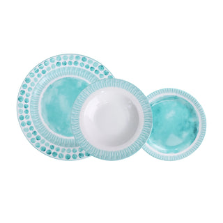 Villa Altachiara 18-Piece Tabata Table Service in Sea Green Porcelain