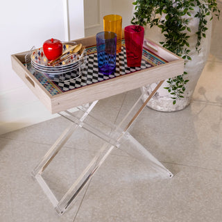 Vesta Folding Coffee Table Pliant Decor Foulard in Acrylic Crystal