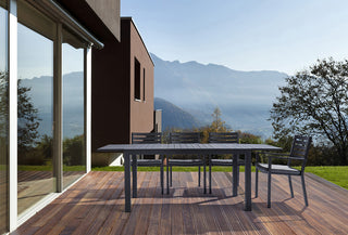 Andrea Bizzotto Hilde Extendable Table 140-210 x 77 cm in Aluminum Coffee