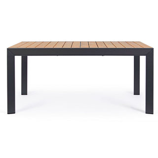Andrea Bizzotto Tavolo Allungabile Belmar 220 x 340 x 100 cm in Alluminio Antracite con Effetto Legno