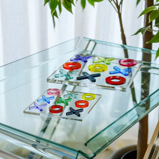 Vesta Mini Acrylic Crystal Tic Tac Toe Board Game 13x13 cm