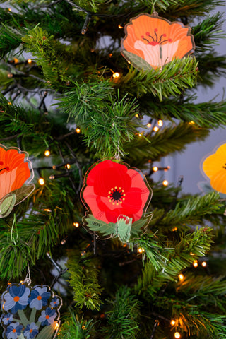 Vesta Set 5 Decorazioni Natalizie per Albero di Natale in Cristallo Acrilico