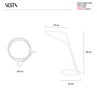 Vesta Gong Work Table Lamp Wine