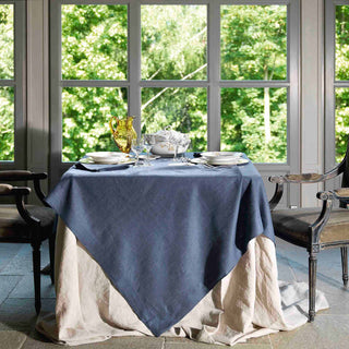 Tessitura Toscana Set Tablecloth + 12 Tiziano Napkins in Linen 170x270 cm White