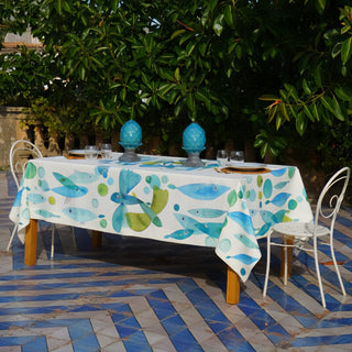The Napking Linen Tablecloth Table Cover Flying Fish 180x270 cm