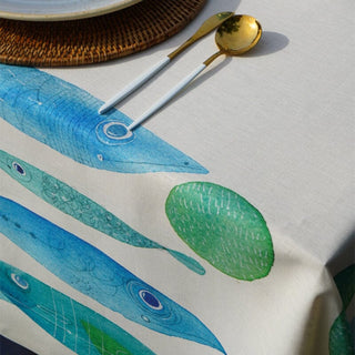 The Napking Linen Tablecloth Table Cover Flying Fish 180x270 cm