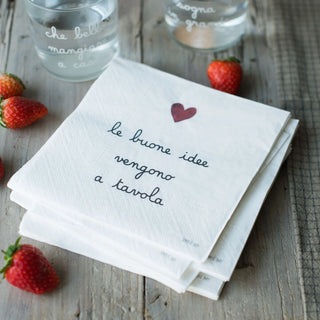 Simple Day Set 20 Tovaglioli in Carta Le Buone Idee Vengono a Tavola 33x33 cm