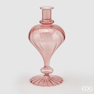EDG Enzo De Gasperi Single Flower Drop Glass Vase H30 cm Pink
