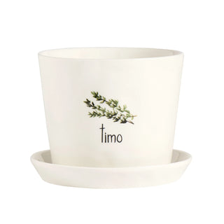 Simple Day Vaso Timo con Sottovaso D15 cm in Gres