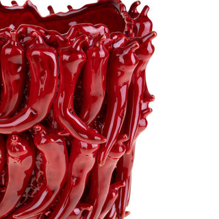 Dino Bianchi Vaso Spicy Peperoncini Rosso Intenso in ceramica H32 D27 cm
