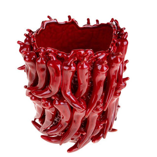 Dino Bianchi Vaso Spicy Peperoncini Rosso Intenso in ceramica H32 D27 cm