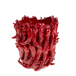 Dino Bianchi Vaso Spicy Peperoncini Rosso Intenso in ceramica H32 D27 cm