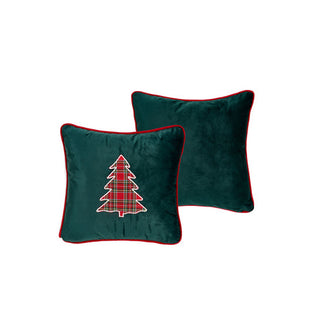 Nuvole di Stoffa Cuscino Natalizio con Albero 48x46 cm Verde