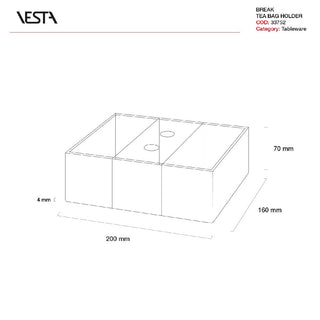 Vesta Only Tea Contenitore Porta Bustine da The con Coperchio in Plexiglass