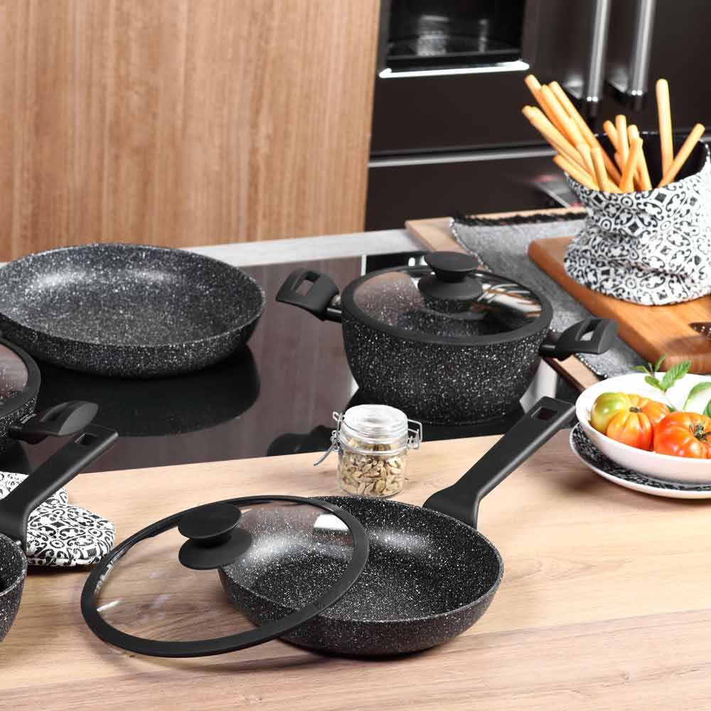 Wok Tognana Pure Roq 28 Cm Con Coperchio - Alluminio Forgiato, Antiaderente 4 Strati, Per Induzione - Foto 2