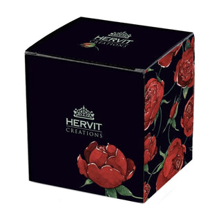 Hervit Vaso Natalizio Rose Baccarat in Vetro D12xH30 cm Nero