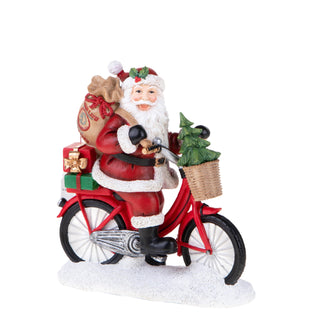 Bianchi Dino Decorazione Natalia Babbo Natale in Bici H24 cm