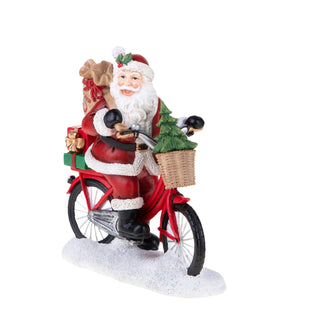 Bianchi Dino Decorazione Natalia Babbo Natale in Bici H24 cm