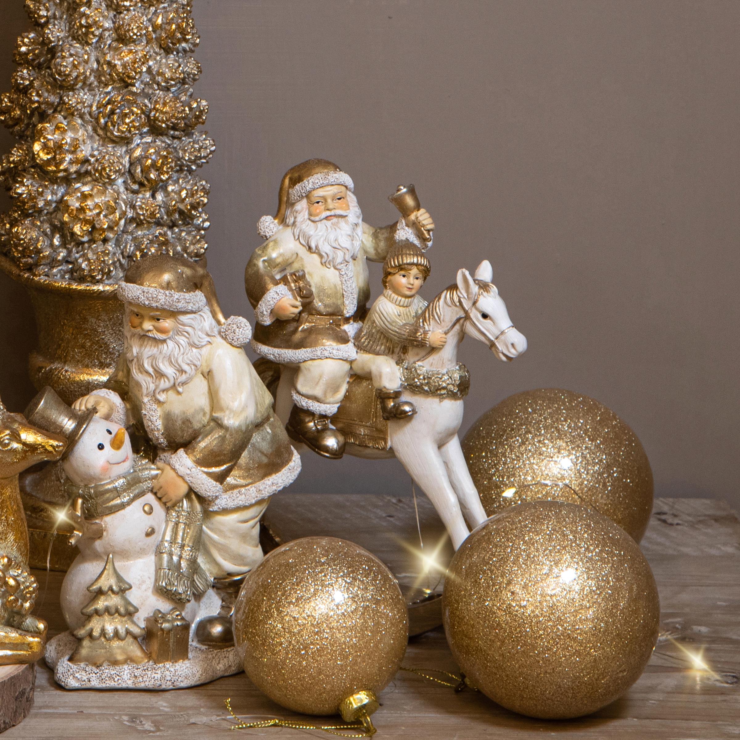 RORPOIR Miniatura Di Babbo Natale Pupazzo Di Neve Ornamenti Natalizi In Resina Set Di Mini Statuette Per Albero Di Natale Casa Delle Bambole