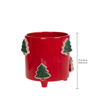 Bianchi Dino Cachepot Albero di Natale Rosso H18 Cm