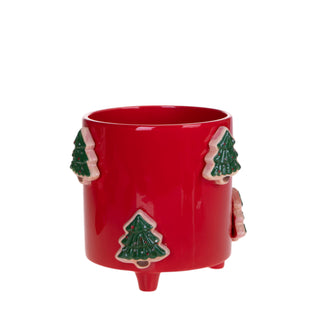 Bianchi Dino Cachepot Albero di Natale Rosso H18 Cm
