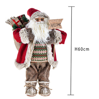 Bianchi Dino Decorazione Babbo Natale Welcome H60 cm