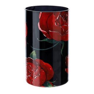 Hervit Vaso Natalizio Rose Baccarat in Vetro D12xH20 cm Nero