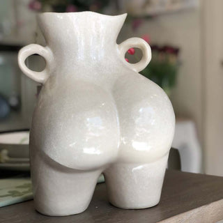 EDG Enzo De Gasperi Vase Chakra Booty Ivory H27 cm