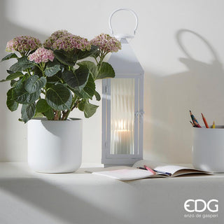 EDG Enzo De Gasperi Classic Vase in Ceramic H18 D18.5 cm White