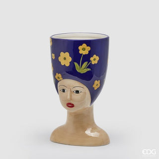 EDG Enzo De Gasperi Woman Bust Vase with Flowers H34 cm