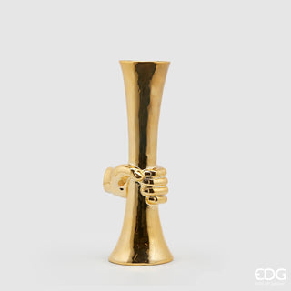 EDG Enzo De Gasperi Chakra Vase with Hand H46 cm Gold
