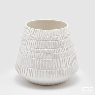 EDG Enzo De Gasperi White Graffi Vase H26 D29 cm