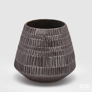 EDG Enzo De Gasperi Black Graffi Vase H26 D29 cm