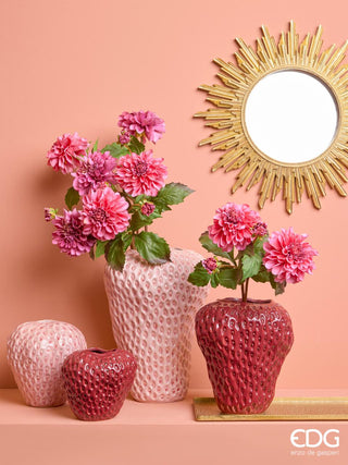 EDG Enzo De Gasperi Pink Strawberry Chakra Vase H26 cm