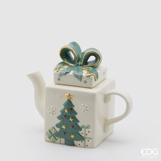 EDG Enzo De Gasperi Teapot White Christmas Gift Pack H19 cm