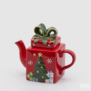 EDG Enzo De Gasperi Tetera Caja de regalo de Navidad roja Al. 19 cm