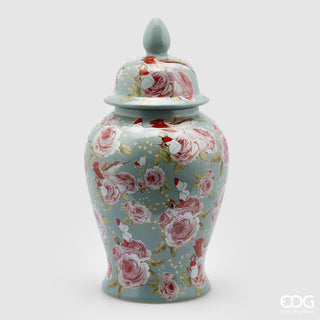 EDG Enzo De Gasperi Ching Rose Vase with Lid H46 D24 cm