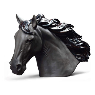 Nao Porcelain Statue Horse Bust H35 cm