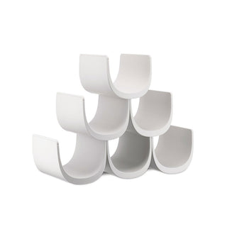 Portabotellas modular Alessi Noè de resina blanca