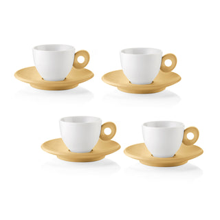 Guzzini Set of 4 Espresso Cups with Saucer Everyday