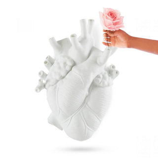 Seletti Love in Bloom Jarrón gigante de porcelana blanca Al. 60 cm