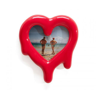 Seletti Marco de espejo Corazón derretido de Porcelana Al. 35 cm