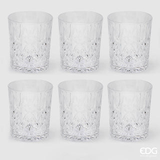 EDG Enzo De Gasperi Juego de 6 vasos de agua Cristal rombo H10 D8 cm