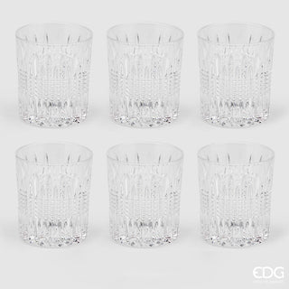 EDG Enzo De Gasperi Set 6 Righe Water Glasses H9,5 D8 cm