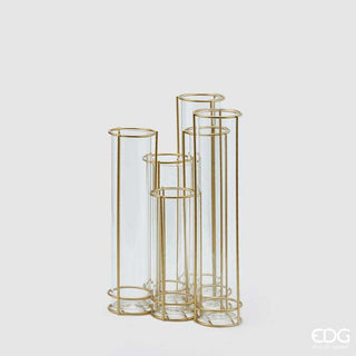 EDG Enzo de Gasperi Vase 6 Cylinders Gold