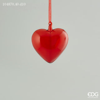 EDG Enzo De Gasperi Glass Heart Decoration D10 cm Red