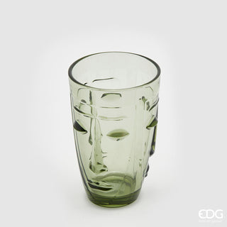 EDG Enzo De Gasperi Set 6 FaceLongdrink Green Glasses H13 cm