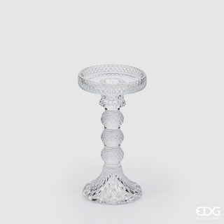 EDG Enzo De Gasperi Classic candle holder in glass H 16.7 cm