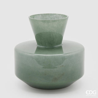 EDG Enzo De Gasperi Round Vase with Green neck h25 cm