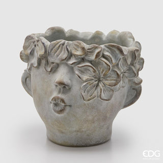 EDG Enzo De Gasperi Cement Vase Flower Head H21 cm